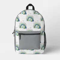 Watercolor Rainbow Pattern Printed Backpack