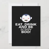 Eat Drink Scary Boo Halloween Design Creative Casu Holiday Card