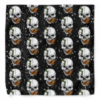 Digital Art Skull and Monarch Butterfly Bandana