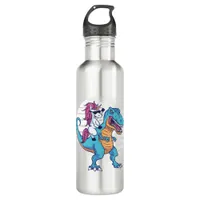 Unicorn and T-Rex Stainless Steel Water Bottle