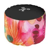 *~* *~* Initial ABSTRACT  Happy Bold Colors 8 Pouf