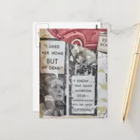 Vintage Restroom Women Mixed media collage Postcard