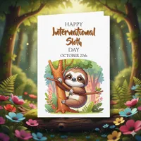 Happy National Sloth Day | October 20th Card