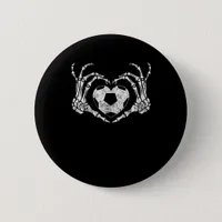 Soccer Heart Skeleton Hand Halloween Costume  Button