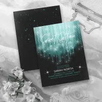 Cascading Lights Sweet 16 Teal ID790 Invitation