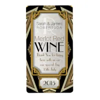 geometric+ArtDeco+Steampunk Wine Bottle Labels