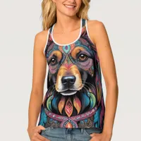 Bohemian Mosaic Majesty: The Painted Dog Tank Top