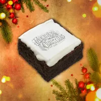 Merry Christmas - Vintage Style Black on White | Brownie