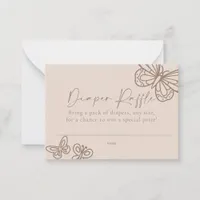 Beige Diaper Raffle Baby Shower Card 