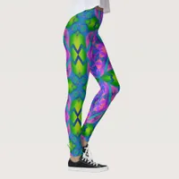 Psychedelic Fun Pink Green  Leggings