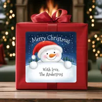 Cute Snowman Merry Christmas Custom Gift Stickers