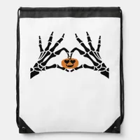 Spooky Heart Hands Dark Gothic Tone Drawstring Bag
