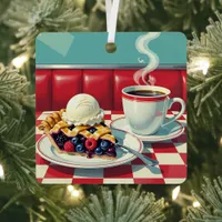 Cute Personalized Mixed Berry Pie Christmas Metal Ornament