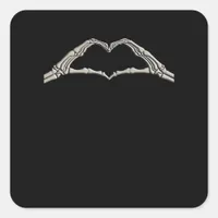 Bone Hands Heart Active Modern Aesthetic Square Sticker