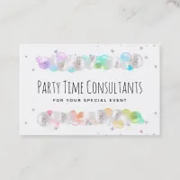 *~* Balloons Rainbow Party Event Planner Festive B Business Card