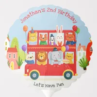 Cute Animal Double Decker Party Bus Birthday Balloon
