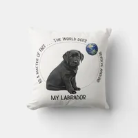 Labrador Lover Cute Puppy Dog Black Labrador Throw Pillow