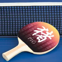 Pig 猪 Red Gold Chinese Zodiac Lunar Symbol Ping Pong Paddle
