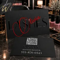 Black Raised Spot UV Lashes Expert Business Card