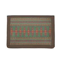 Southwest Sagebrush Green Geometric Design Trifold Wallet