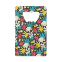 Leaf Design and Skulls Credit Card Bottle Opener