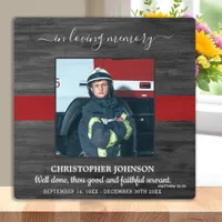 Loving Memory Thin Red Line Firefighter Memorial Plaque