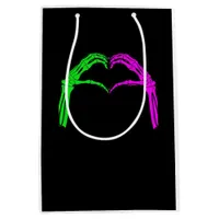 Skeleton Hands Heart Sign Retro Halloween Vintage  Medium Gift Bag