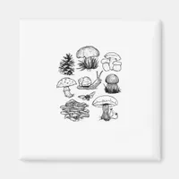 Cottagecore Aesthetic Goblincore Mushroom Snail Magnet