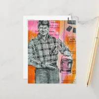 Vintage Paint Man Collage Postcard