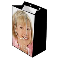 60th birthday photo hello 60 sixty medium gift bag