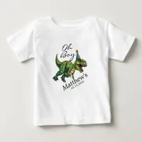 Oh Boy! Cute Dinosaur Baby Shower Baby T-Shirt