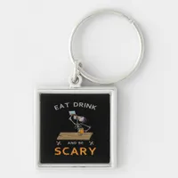 Eat Drink And Be Scary Aesthetic Graphic Keychain