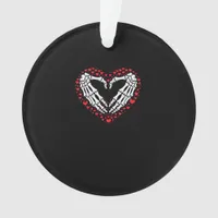 Skeleton Hand Heart Valentines Day Funny Couple Ornament