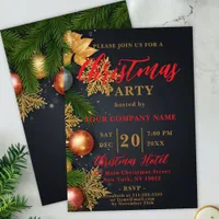 Elegant Ornaments Corporate Christmas Party Invitation