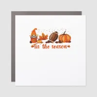 Tis The Season Fall Gnome Football Design Car Magnet