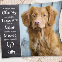 Pet Dog Memorial Sympathy Keepsake Photo Fleece Blanket
