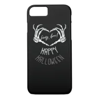 Hey, Boo! Happy Halloween Skeleton Hand Heart Clas iPhone 8/7 Case
