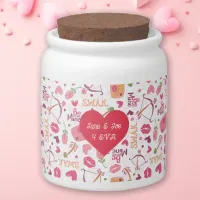 Valentines Day Hearts & Kisses Candy Jar