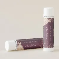 Quinceanera burgundy rose gold tiara dress lip balm