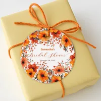 Rustic Boho Orange Fall Flower Wreah Bridal Shower Favor Tags
