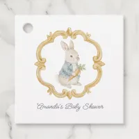 Vintage Storybook Cottagecore Bunny Baby Shower Favor Tags