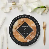 Elegant 7th Copper Wedding Anniversary Celebration Paper Plates