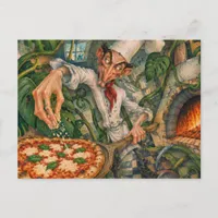 The Pizza Chef in a Jungle Kitchen Postcard