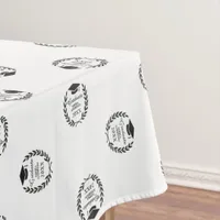 Modern Chic Laurel Wreath School Emblem Graduation Tablecloth