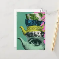 The Retro Teacup Teakettle Stack Postcard