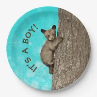 Little Cub Bear Climbing Tree Paper Plates