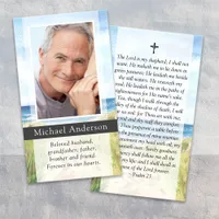 Photo Beach Cross Memorial Prayer Card