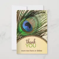 Peacock Feather Thank You Note