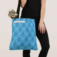 Black & Blue Heart Pattern Coloring Go-Bag Tote