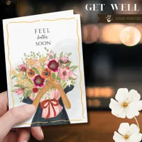 Floral Bouquet Hug Feel Better Soon Greeting Card